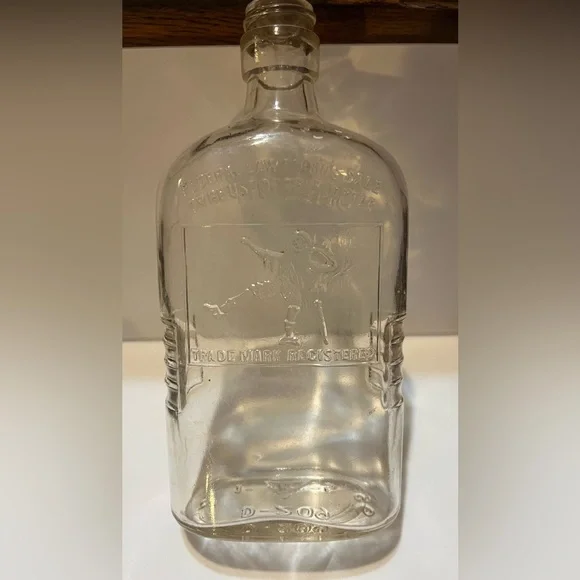 Lincoln Inn Whiskey Flask Vintage Etched Bottle Dominion Glass Montreal 1930’s - Picture 2 of 7